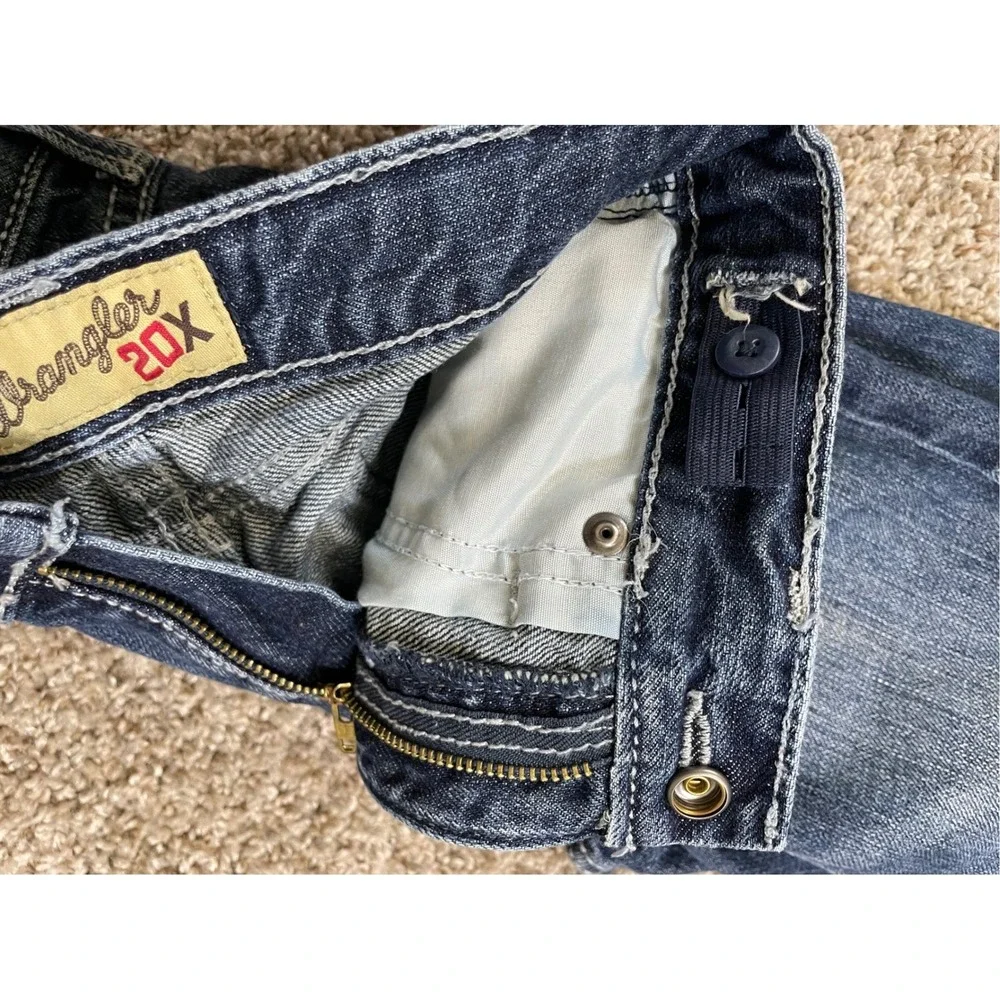 Wrangler 20X Jeans Kids Size 8 Blue Excellent Western Adjustable Waist Straight